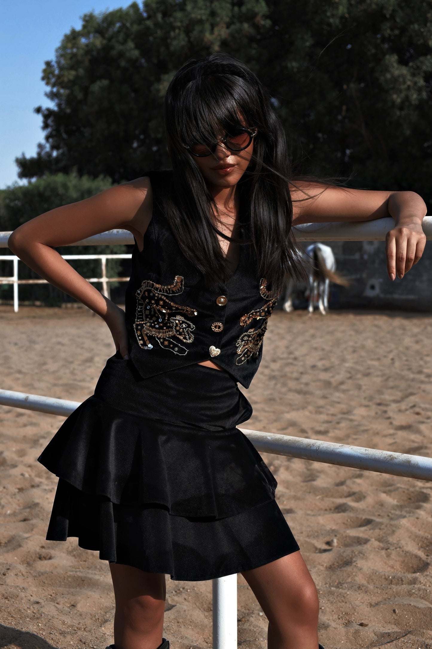 Golden Mafdet | Handmade Beaded Vest