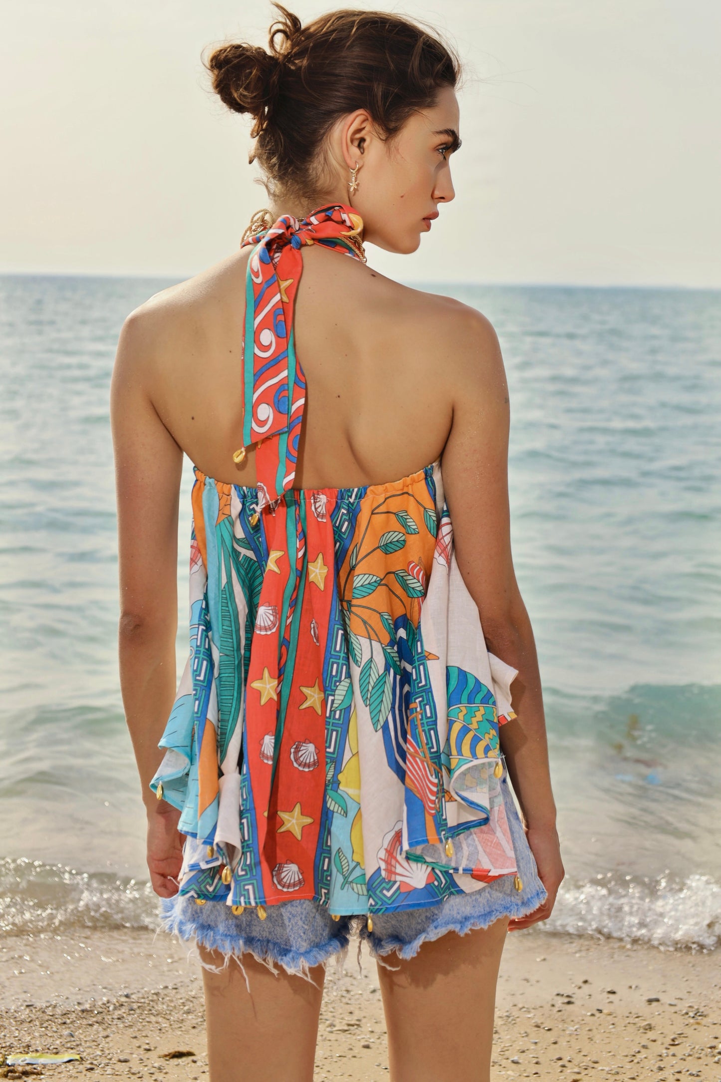 Seashell Sol | Halter Linen Top