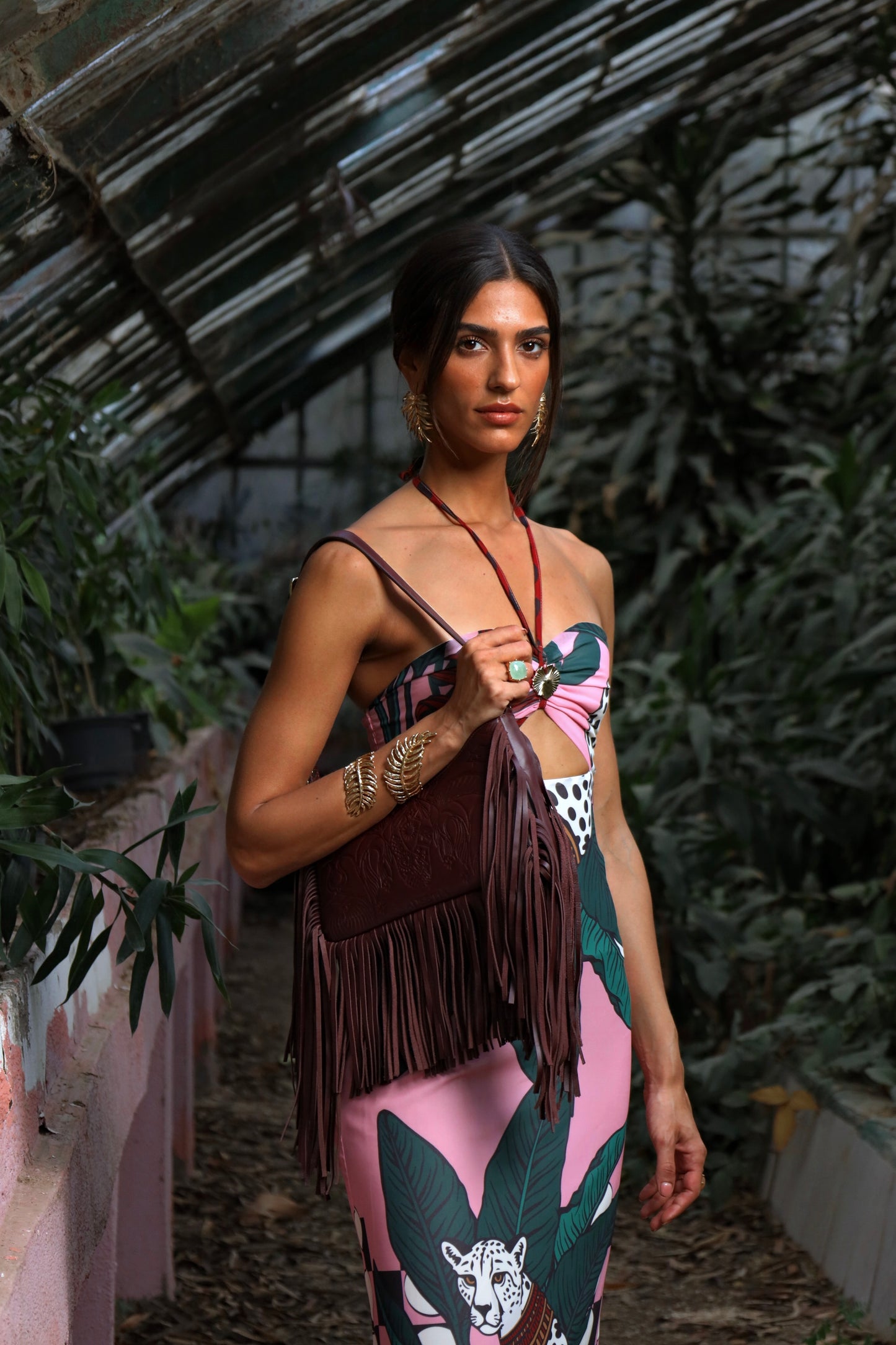Bound in Light | Burgundy Fringe Leather Bag