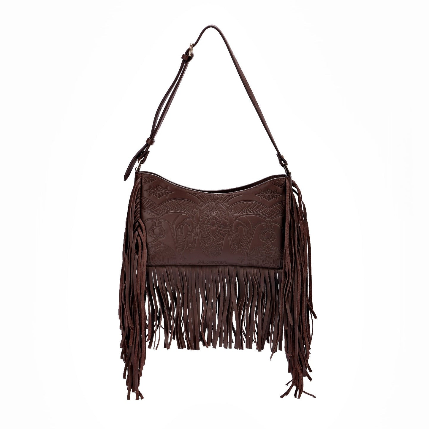 Bound in Light | Brown Fringe Leather Bag