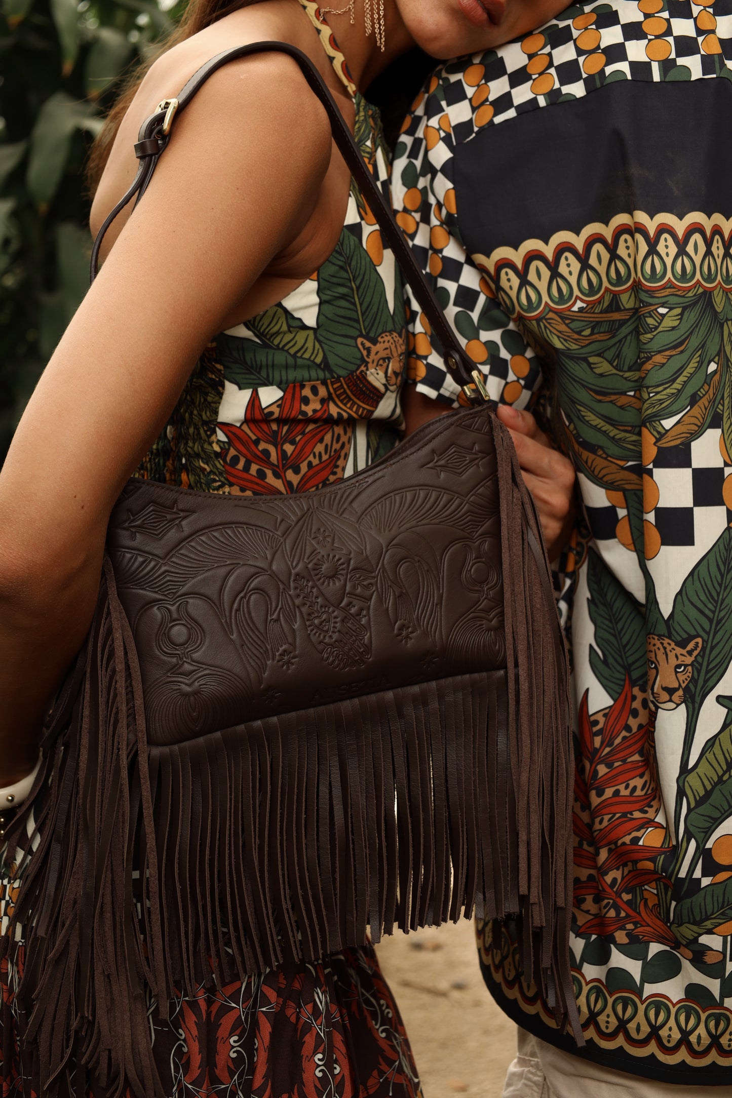 Bound in Light | Brown Fringe Leather Bag